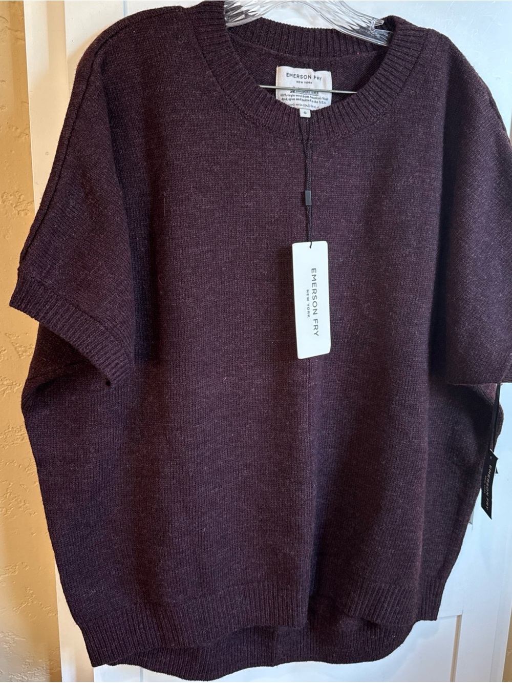 NWT $328 Emerson Fry Cozy Knit Imperial Yarn Wool Sweater Shirt S Oversized